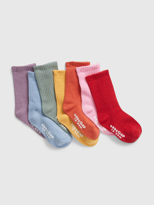 Toddler Organic Cotton Crew Socks (7-Pack)