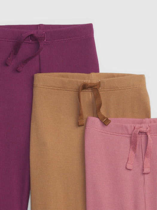 Baby Organic Cotton Rib Pants (3-Pack)