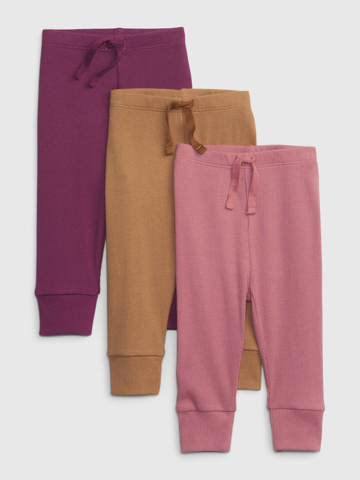 Baby Organic Cotton Rib Pants (3-Pack)