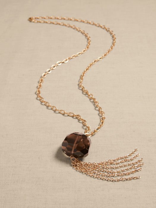 Grand Crystal Tassel Necklace | Aureus + Argent