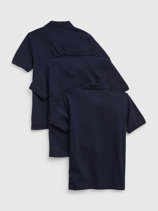 Kids Organic Cotton Uniform Polo Shirt (3-Pack)