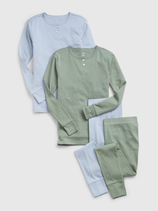 Kids 100% Organic Cotton Henley PJ Set (2-Pack)