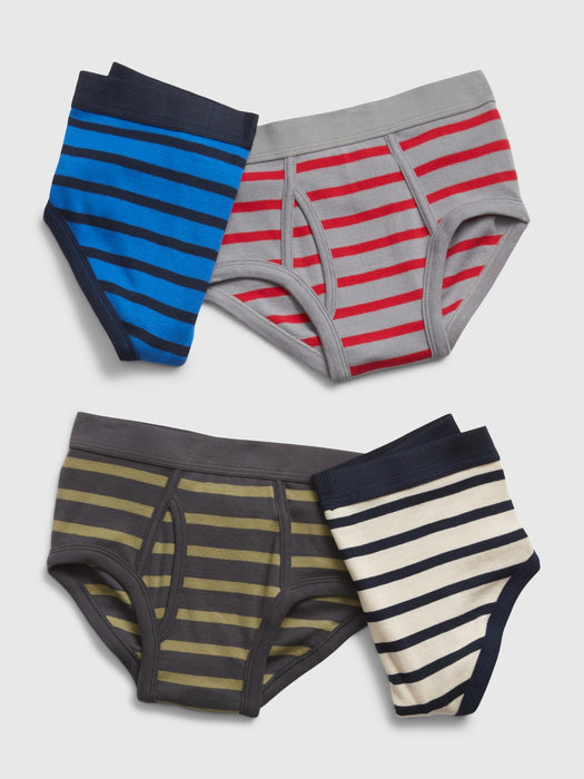 Kids 100% Organic Cotton Stripe Briefs (4-Pack)