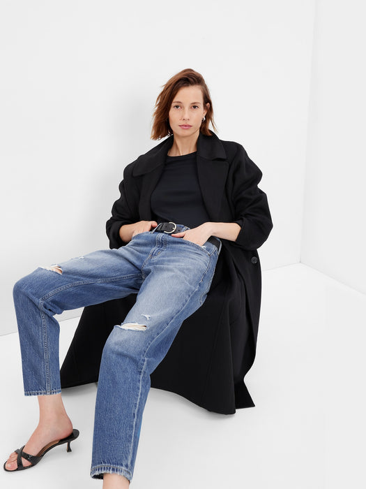 High Rise Barrel Jeans with Washwell