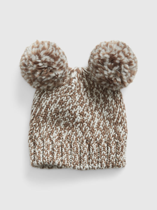 Toddler Marled Double Pom Beanie