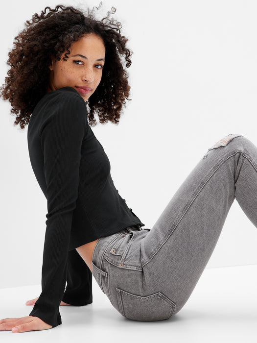 Mid Rise Vintage Slim Jeans with Washwell