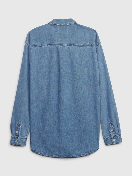 Teen Oversized Denim Shirt with Washwell