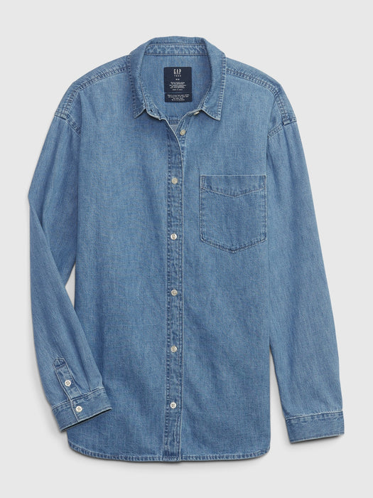 Teen Oversized Denim Shirt with Washwell