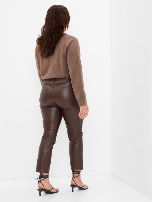 High Rise Faux-Leather Vintage Slim Jeans
