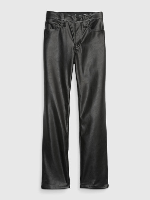 Kids High Rise Vegan Leather '90s Loose Pants