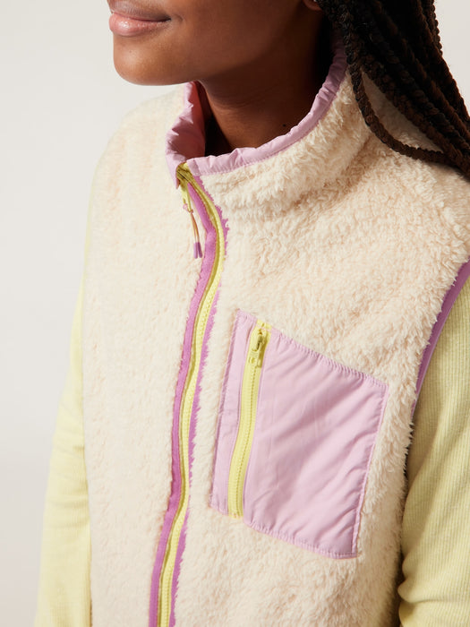 Athleta Girl So Toasty Reversible Sherpa Vest