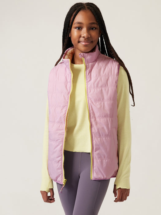 Athleta Girl So Toasty Reversible Sherpa Vest
