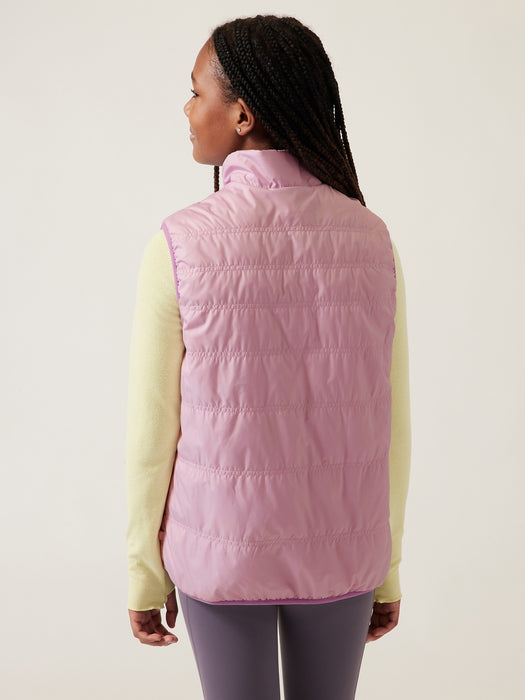 Athleta Girl So Toasty Reversible Sherpa Vest