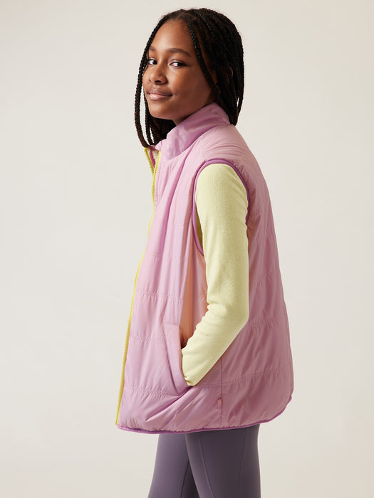 Athleta Girl So Toasty Reversible Sherpa Vest