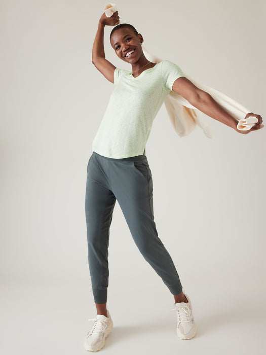 Breezy Striped Scoop V Tee