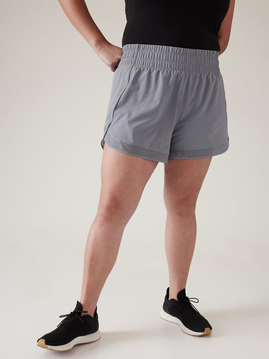 High Rise Mesh Racer Run 3&#34 Short