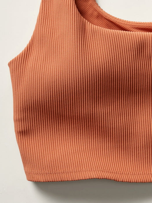 Rib Cut Out Longline Bra A&#45C