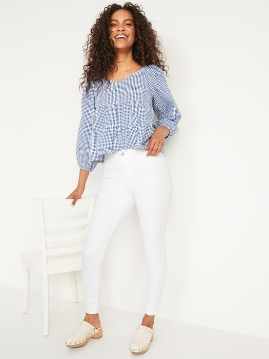 High-Waisted Wow Super-Skinny White Ankle Jeans for Women