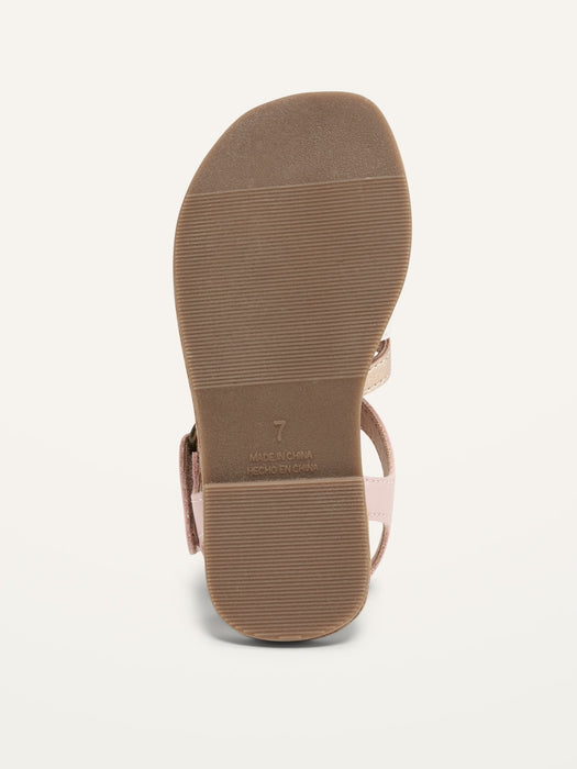 Faux-Leather Braided Sandals for Toddler Girls