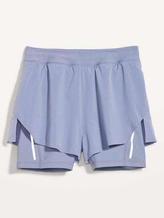 High-Waisted 2-in-1 StretchTech Run Shorts + Biker Shorts for Women -- 3-inch inseam