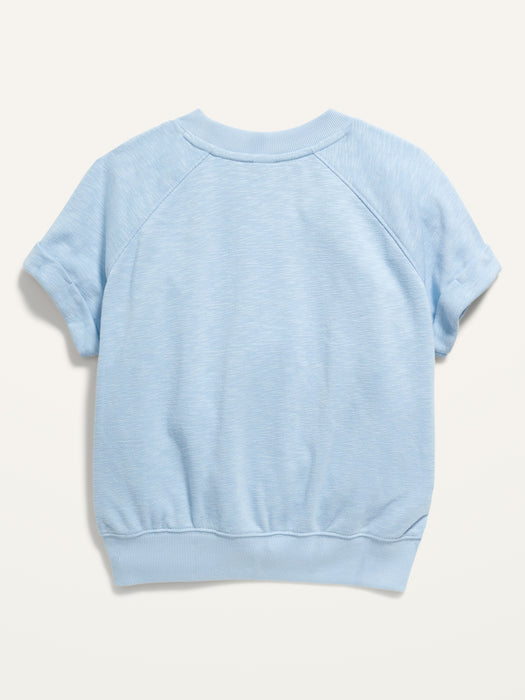 Short-Sleeve Graphic Crew-Neck Sweatshirt for Girls