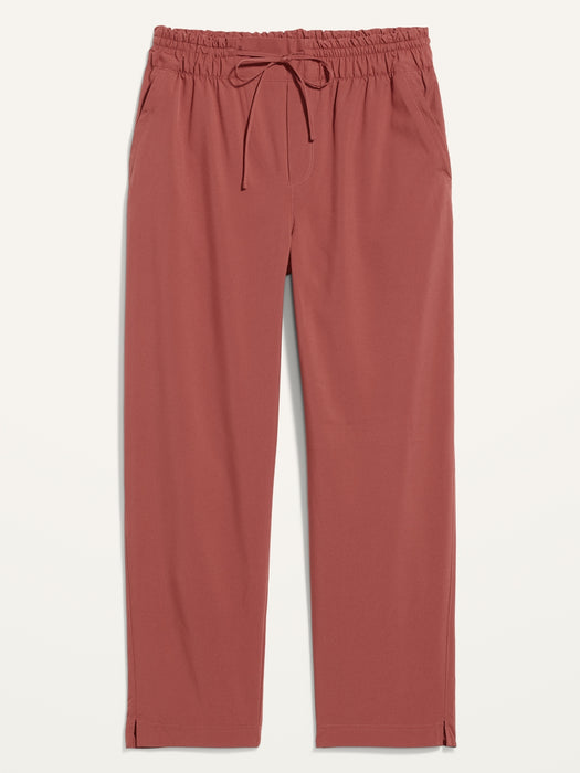 High-Waisted StretchTech Cropped Tapered Pants for Women