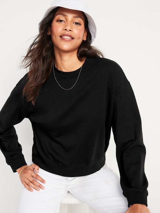 Cropped Vintage French-Terry Sweatshirt for Women