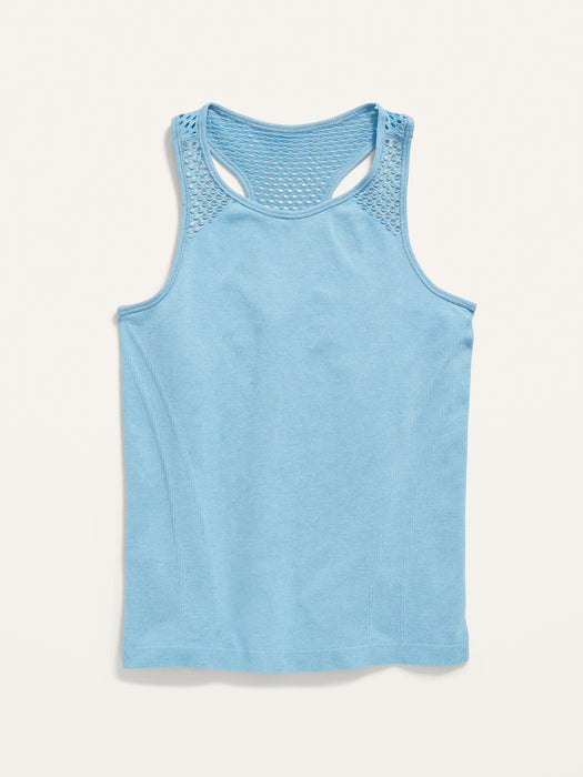 Seamless Rib-Knit Racerback Performance Tank Top for Girls