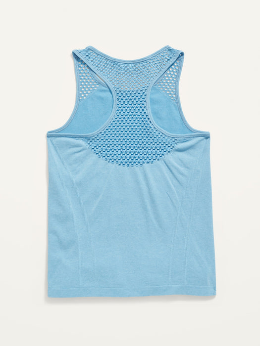 Seamless Rib-Knit Racerback Performance Tank Top for Girls