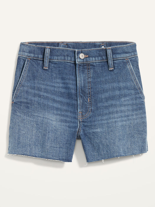 Higher High-Waisted Cut-Off Jean Shorts -- 3-inch inseam