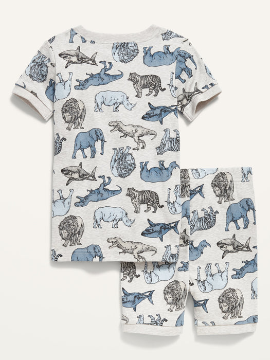 Unisex Graphic Pajama Shorts Set for Toddler & Baby