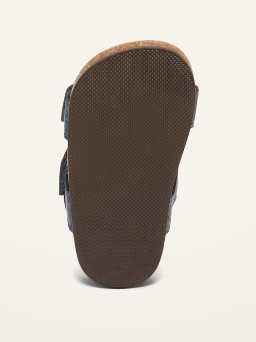 Unisex Chambray Double-Strap Sandals for Baby