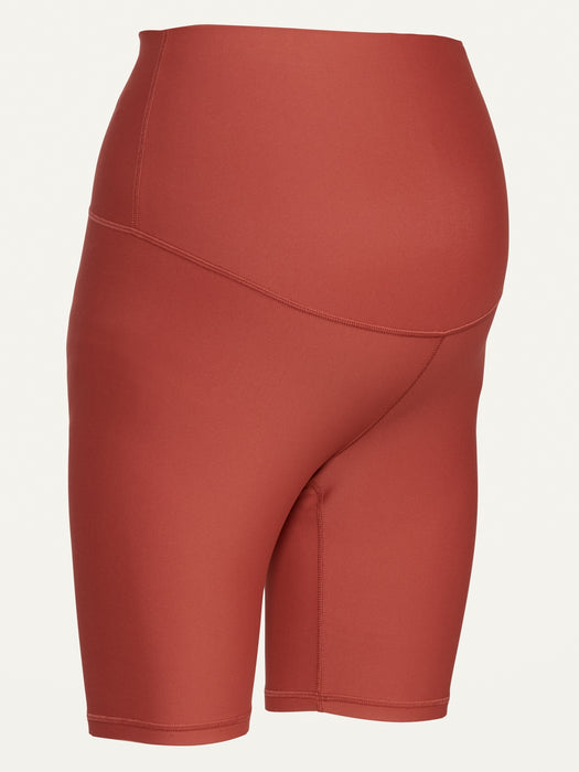 Maternity Full Panel PowerSoft Biker Shorts -- 8-inch inseam