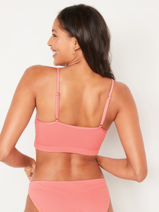 Piqué Underwire Longline Bikini Swim Top for Women