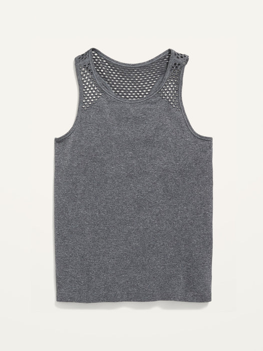 Seamless Rib-Knit Racerback Performance Tank Top for Girls