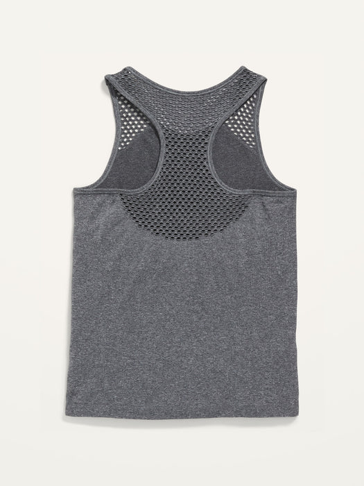 Seamless Rib-Knit Racerback Performance Tank Top for Girls