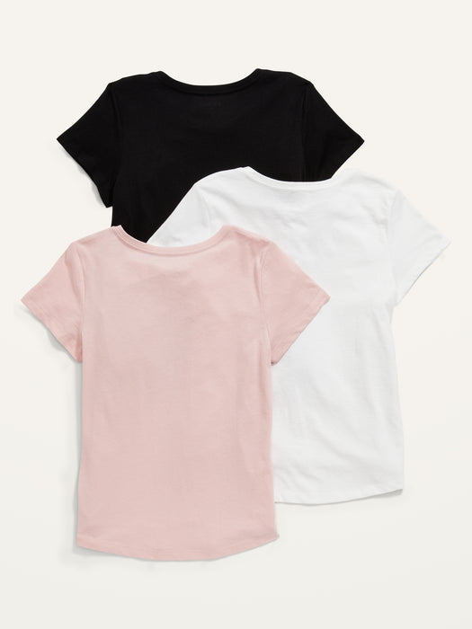 Softest Short-Sleeve Solid T-Shirt 3-Pack for Girls