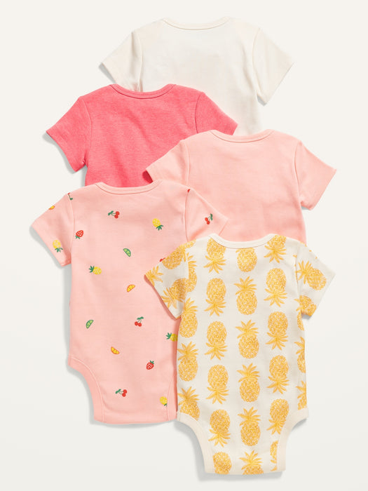 Unisex Short-Sleeve Bodysuit 5-Pack for Baby