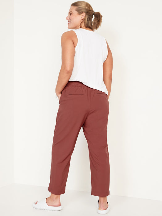 High-Waisted StretchTech Cropped Tapered Pants for Women