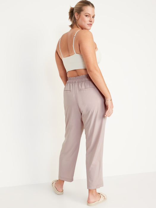 High-Waisted StretchTech Cropped Tapered Pants for Women
