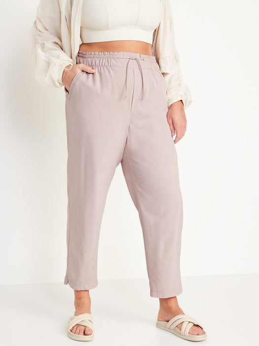 High-Waisted StretchTech Cropped Tapered Pants for Women
