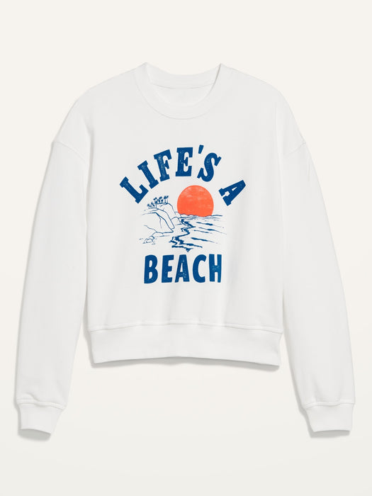 Cropped Vintage French-Terry Sweatshirt for Women
