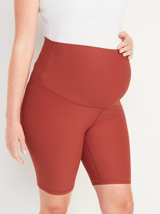 Maternity Full Panel PowerSoft Biker Shorts -- 8-inch inseam