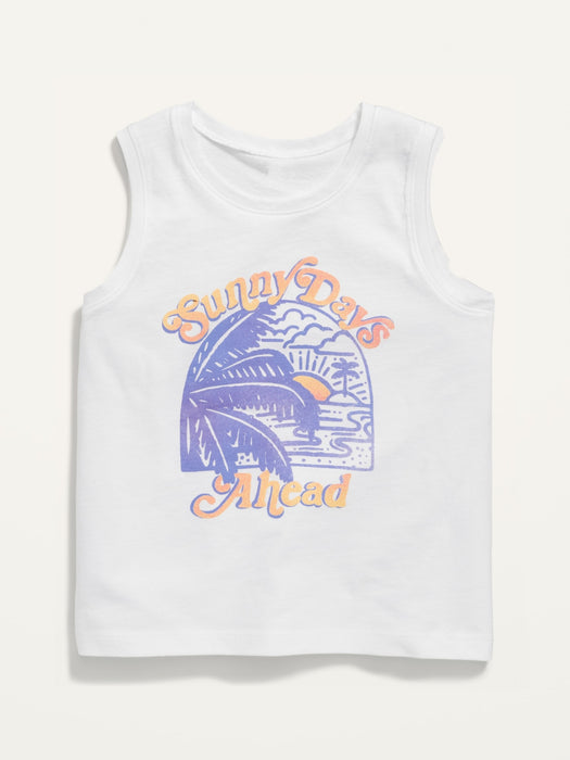 Soft-Washed Graphic Sleeveless T-Shirt for Girls