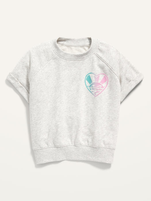 Short-Sleeve Crew-Neck Sweatshirt for Girls