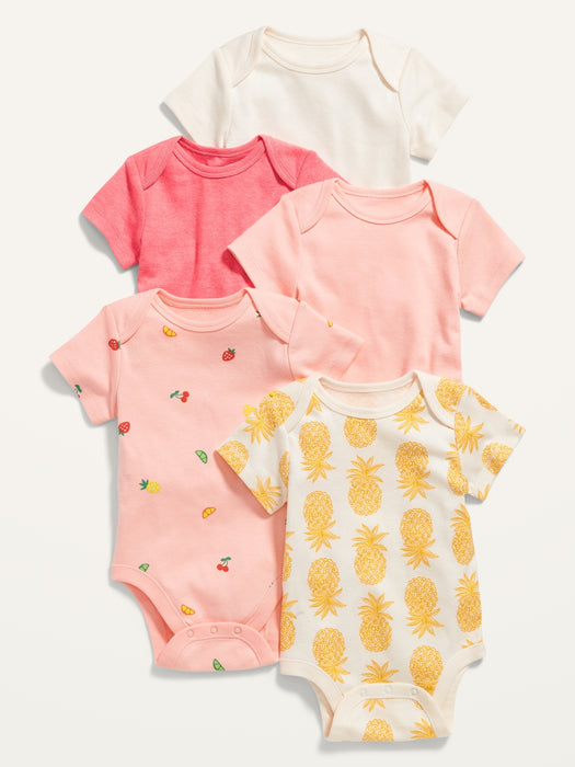 Unisex Short-Sleeve Bodysuit 5-Pack for Baby