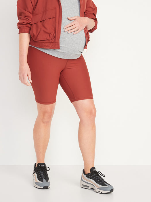 Maternity Full Panel PowerSoft Biker Shorts -- 8-inch inseam