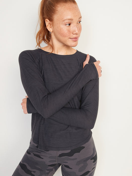 Long-Sleeve Breathe ON Slub-Knit T-Shirt for Women
