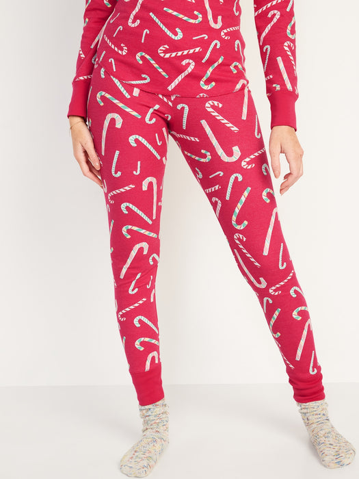 Matching Printed Thermal-Knit Pajama Leggings for Women