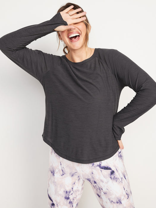 Long-Sleeve Breathe ON Slub-Knit T-Shirt for Women